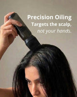 EaseDaily Hair Oil Applicator Bottle, in use